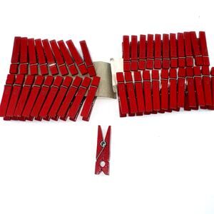 Dept 56 Red Clothespins 1.5” Tall Christmas Picture Holder 43 Total Hangars